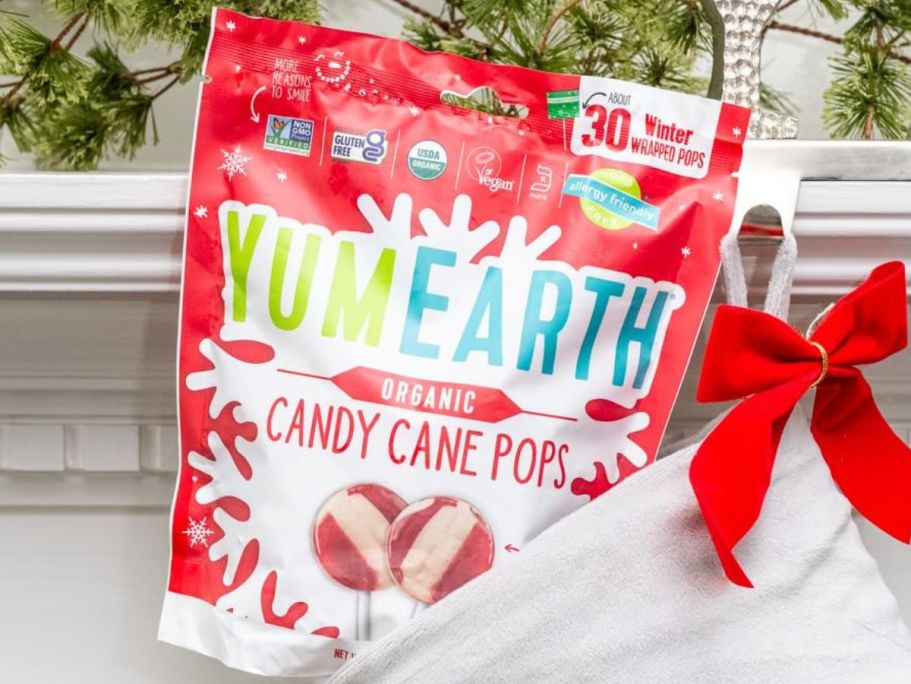 YumEarth Organic Candy Cane Lollipops 30-Pack Just $3.70 on Amazon