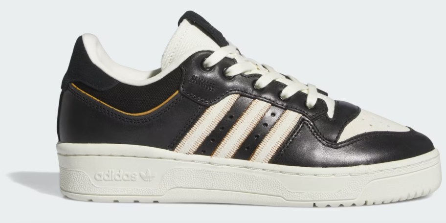 leather three stripe sneakers