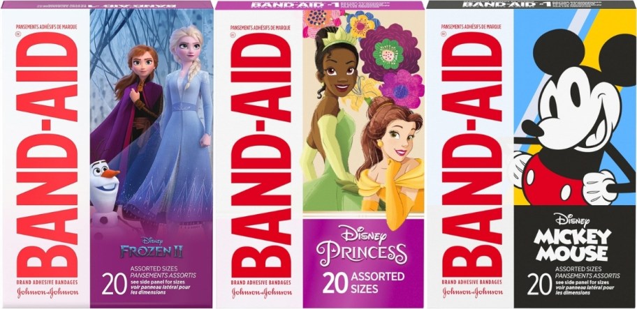 three boxes of character bandAIDS