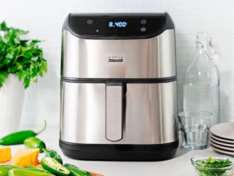 Stainless Steel Bella Air Fryer at the counter