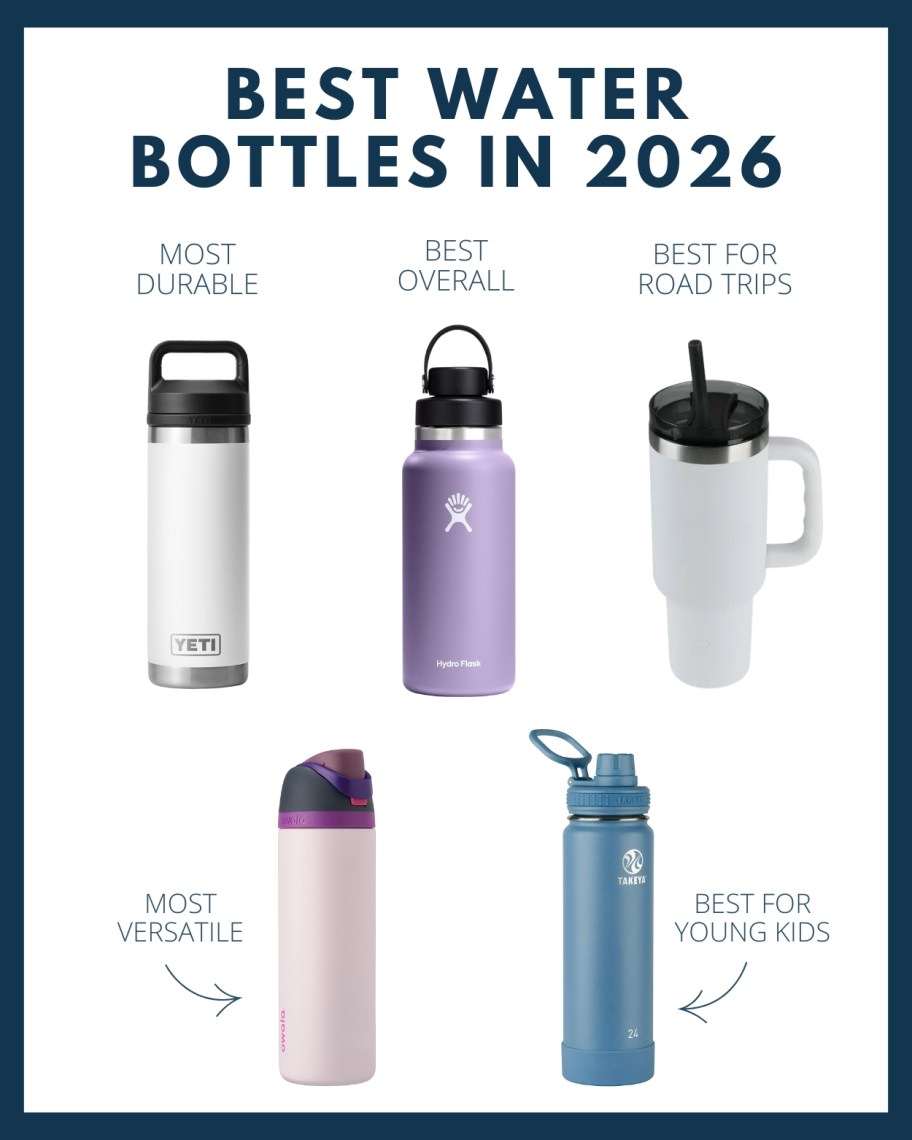 graphic of the best water bottle brands