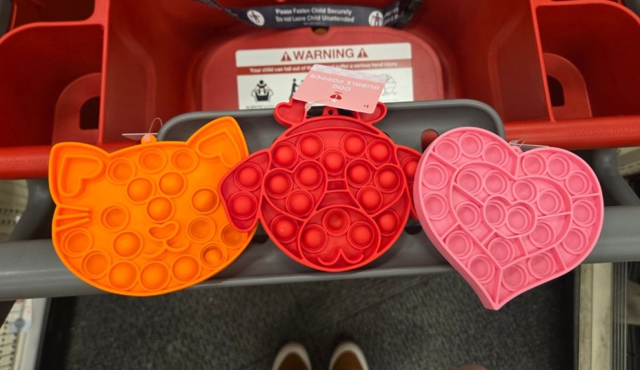 cat, dog and heart shaped bubble poppers