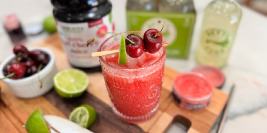 This Glittery Cherry Lime Mocktail is Galentine’s Day Worthy!