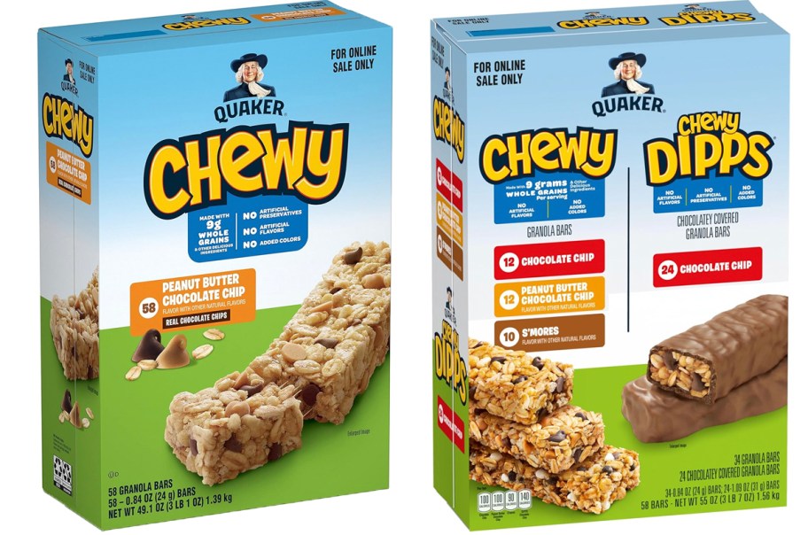 two boxes of chewy granola bars