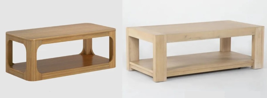 side by side stock images of similar coffee tables