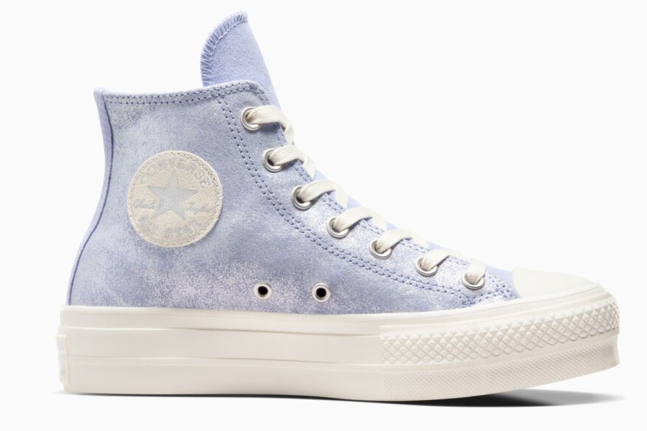 light blue shimmer high top shoes