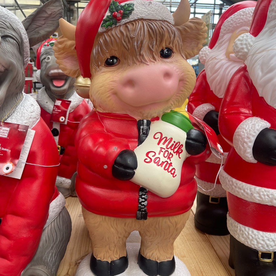 cow christmas blowmold 