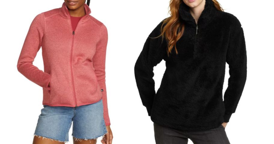 two women wearing eddie bauer jackets