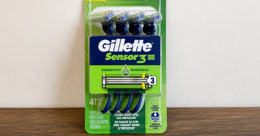 Gillette Sensor3 Men’s Razor 4-Pack Just $3.64 Shipped on Amazon (Reg. $9)
