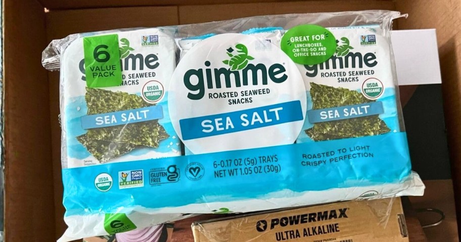 pack of gimme seaweed snacks in a box
