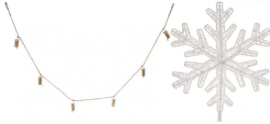 bell garland and snowflake topper