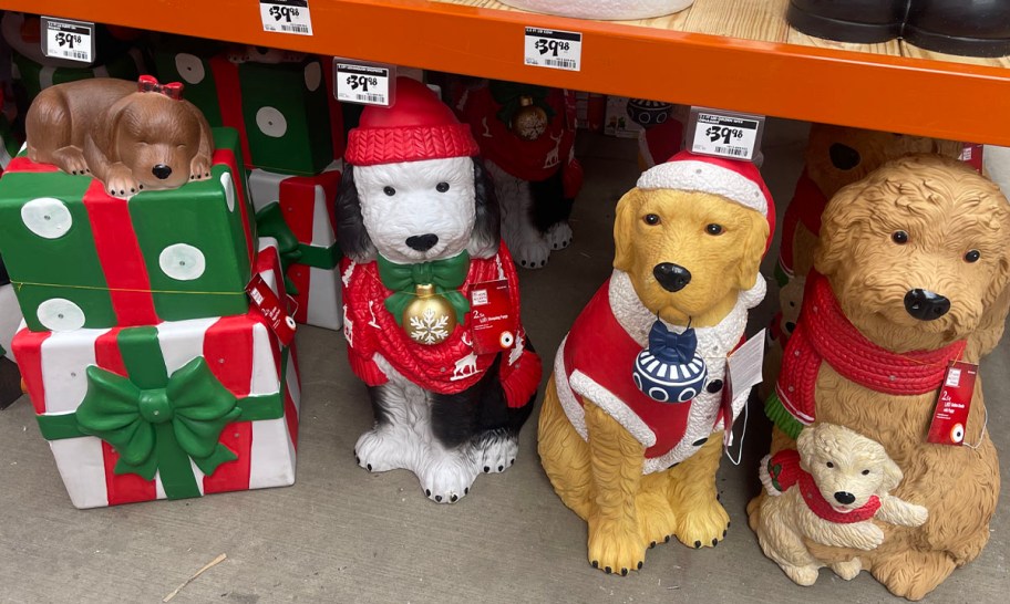 4 dog Christmas blowmolds