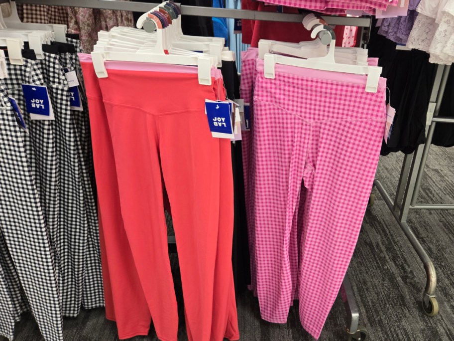 Two pairs of women's Valentine's Day leggings at Target.
