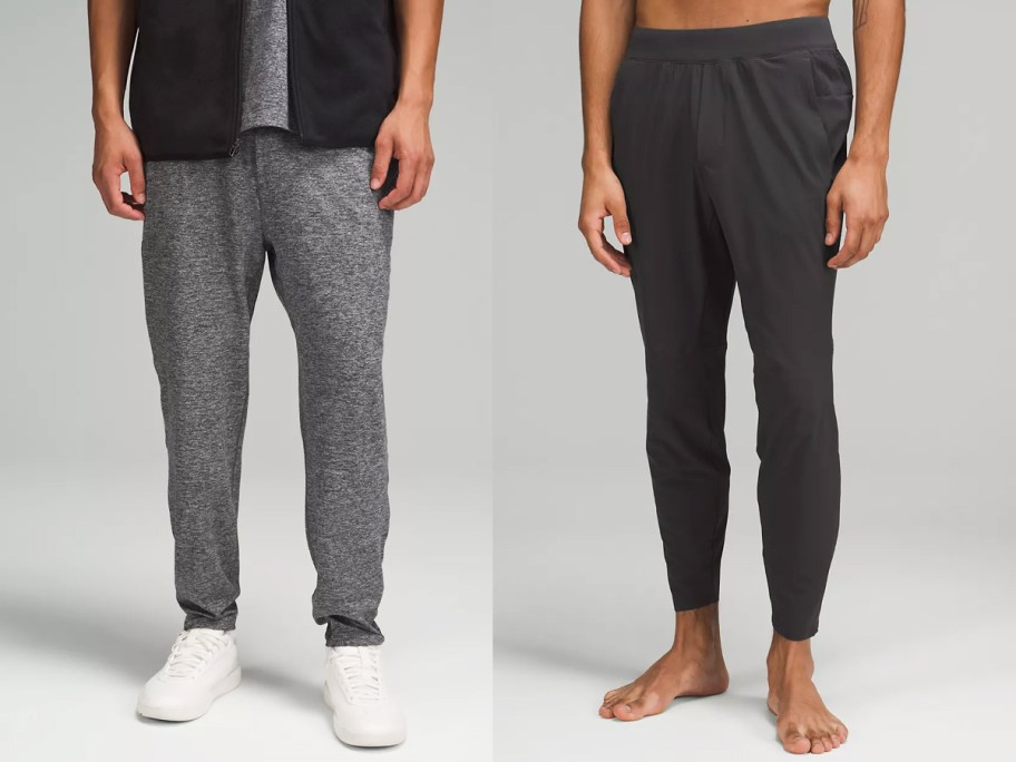 two men in grey and black joggers