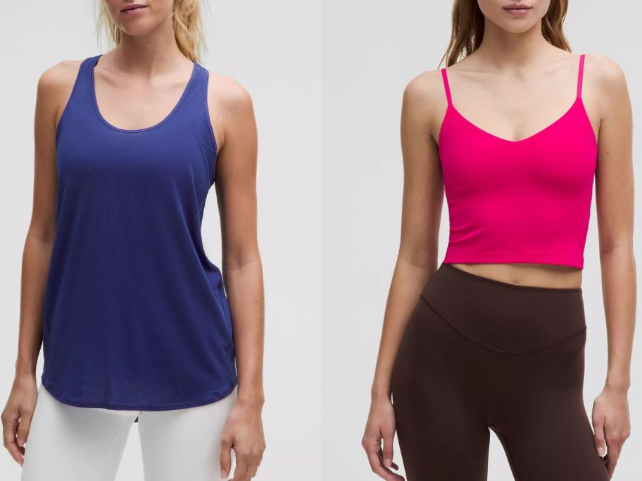 Stock images of two women wearing lululemon tank tops