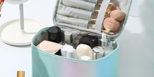 Waterproof Cosmetic Bag ONLY $6.49 on Amazon (Over 1.5K 5-Star Reviews)