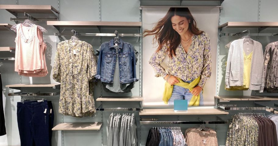 clothing display inside maurices store