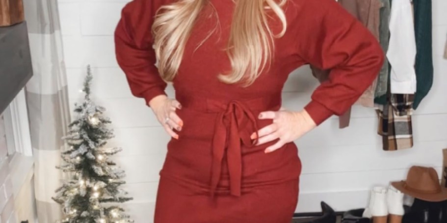 22 Hottest Amazon Fashion Promo Codes | Trendy Sweater Dress Just $23.99 Shipped (Reg. $48)