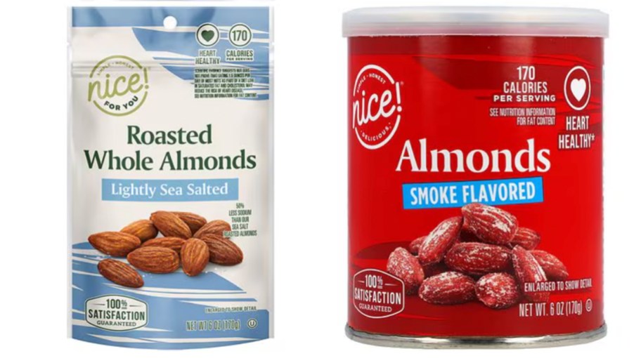 almonds bag and can
