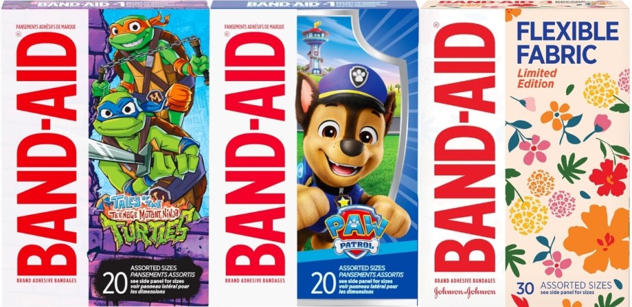 three boxes of character bandAIDS