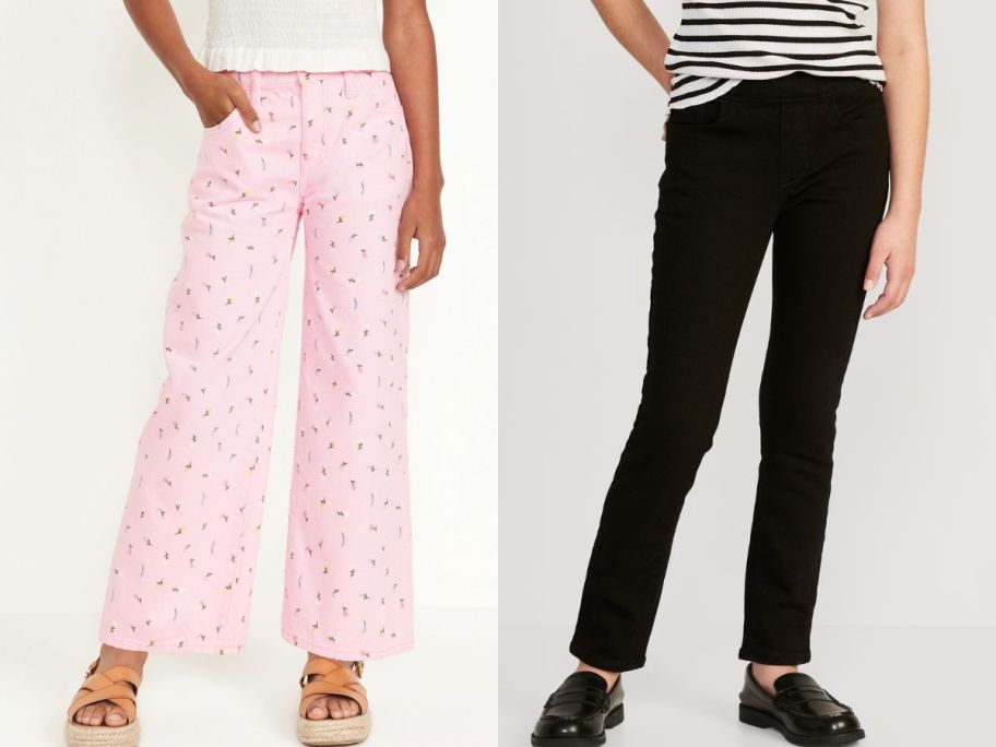 stock images of two girls wearing Old Navy Pants