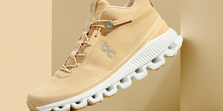 tan on cloud shoe