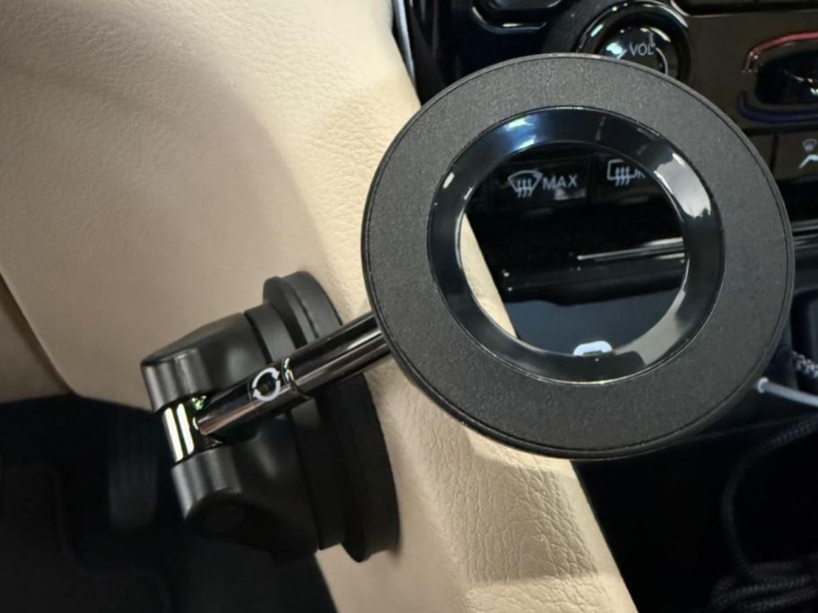 phone mount attached to interior of car