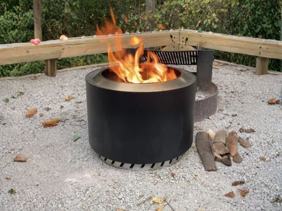 Member's Mark 22" Smokeless Wood Fire Pit on gravel