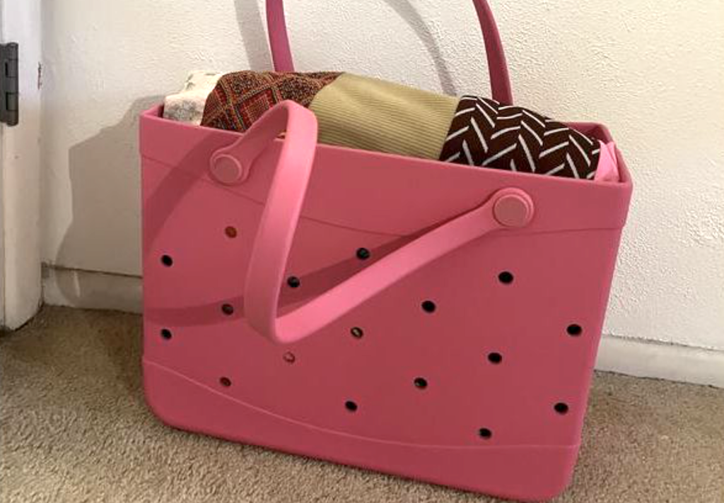 pink shade and shore tote bag 