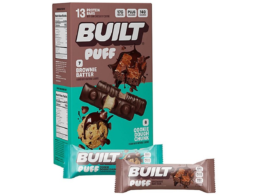 stock image Built Bar Puff & Chunk Protein Bars 13 Count Variety Pack