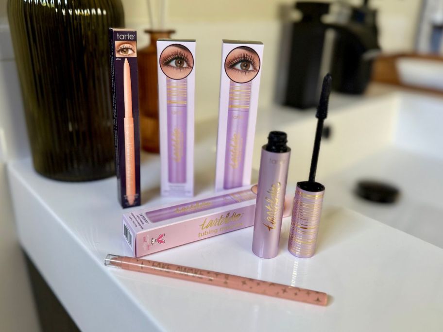 various Tarte mascaras and eye liners