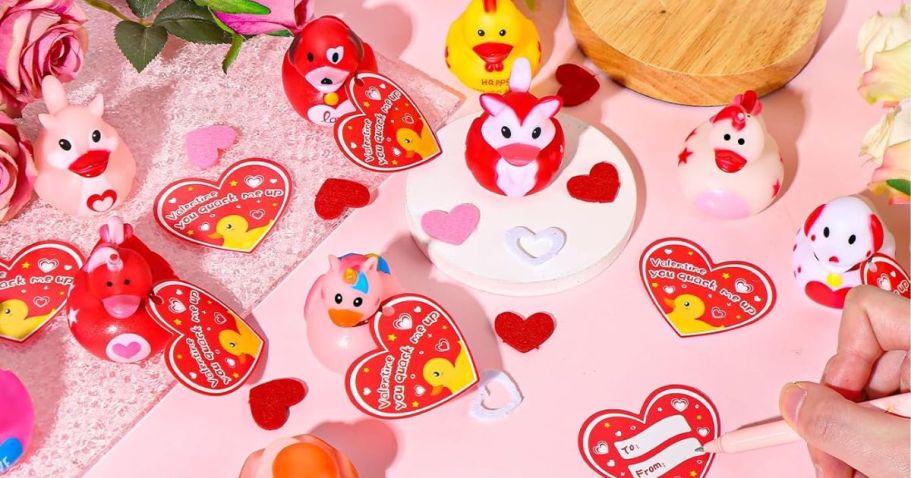 Valentine’s Day Rubber Ducks 24-Pack Only $16.99 on Amazon (Includes Gift Tags)