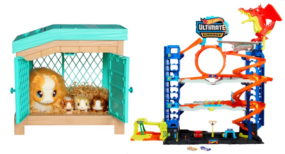 little live pets and hot wheels garage