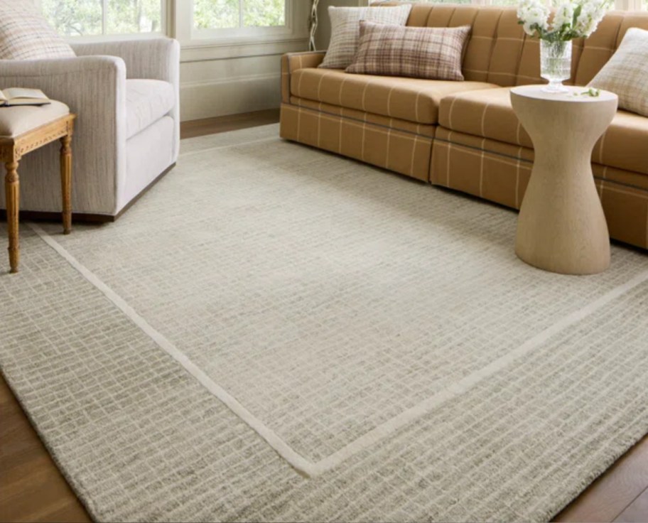 ivory rug on floor