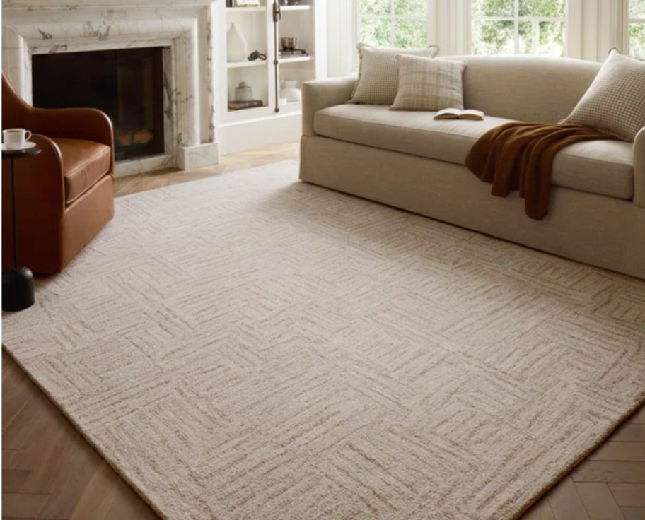 ivory smoke rug on floor