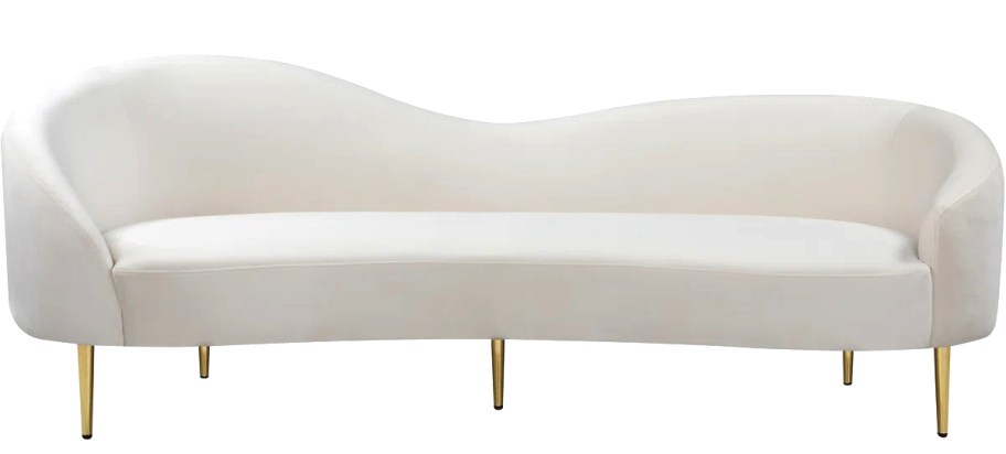 white curvy sofa stock photo