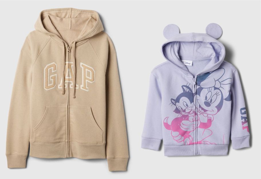 gap kids and womens logo hoodies