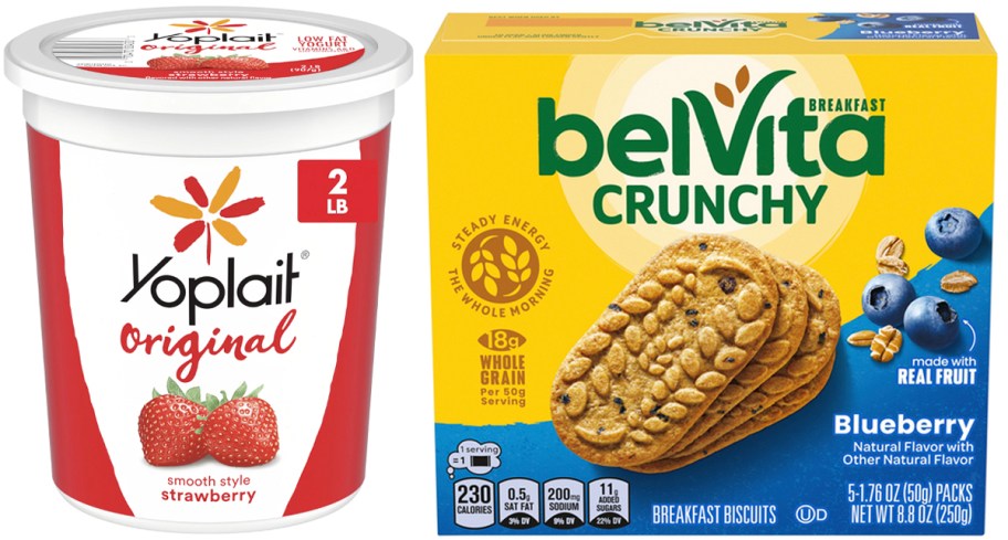 yoplait yogurt and belvita crunchy snacks box