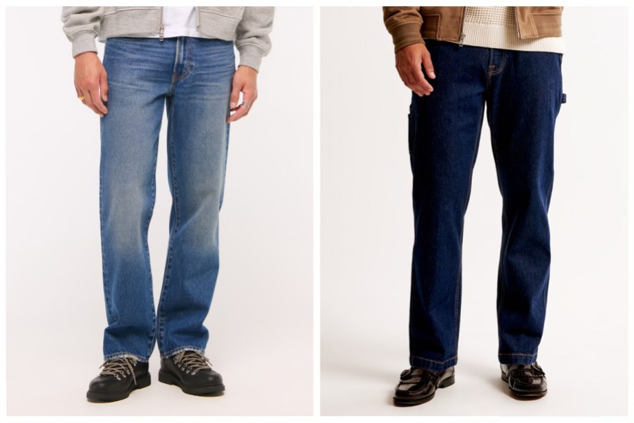 Abercrombie Men's Relaxed Straight and Athletic Loose Workwear Jeans