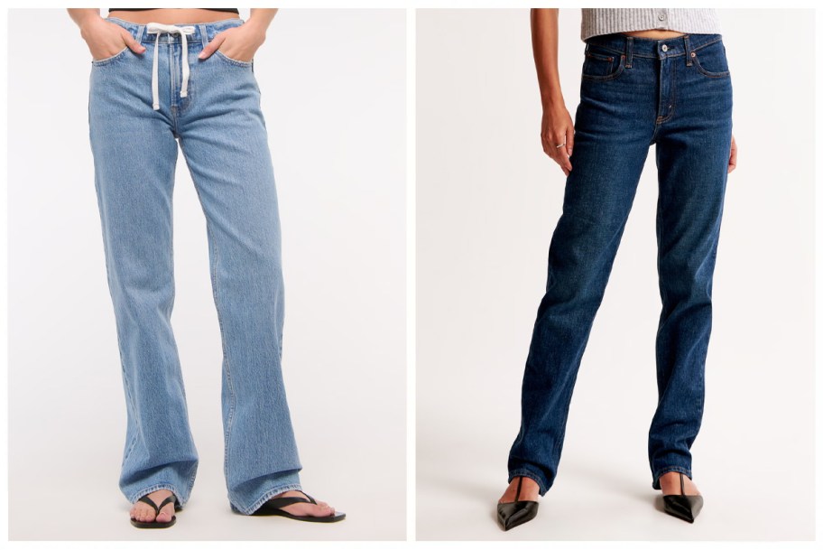 Abercrombie Women's Low Rise Baggy and Mid Rise 90s Straight Jeans