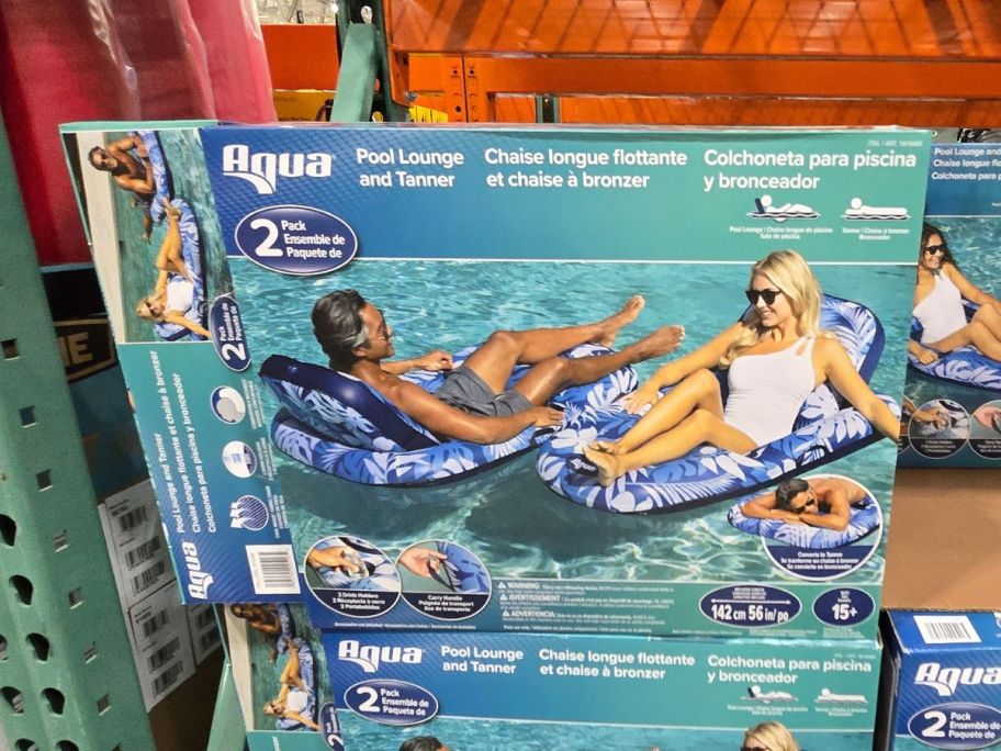 Aqua Luxury Pool Lounger 2-Pack boxes in store