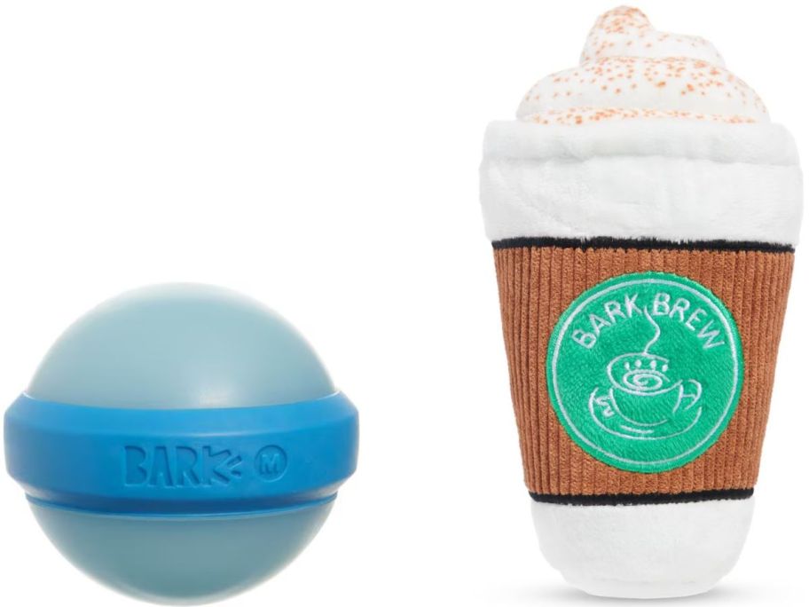Stock images of two bark dog toys