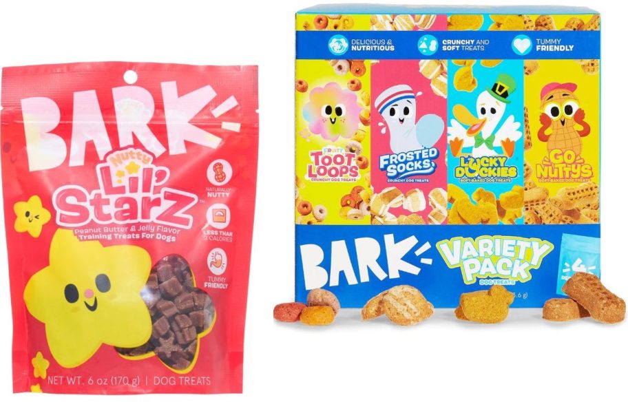 Stock images of two Bark Dog Treats