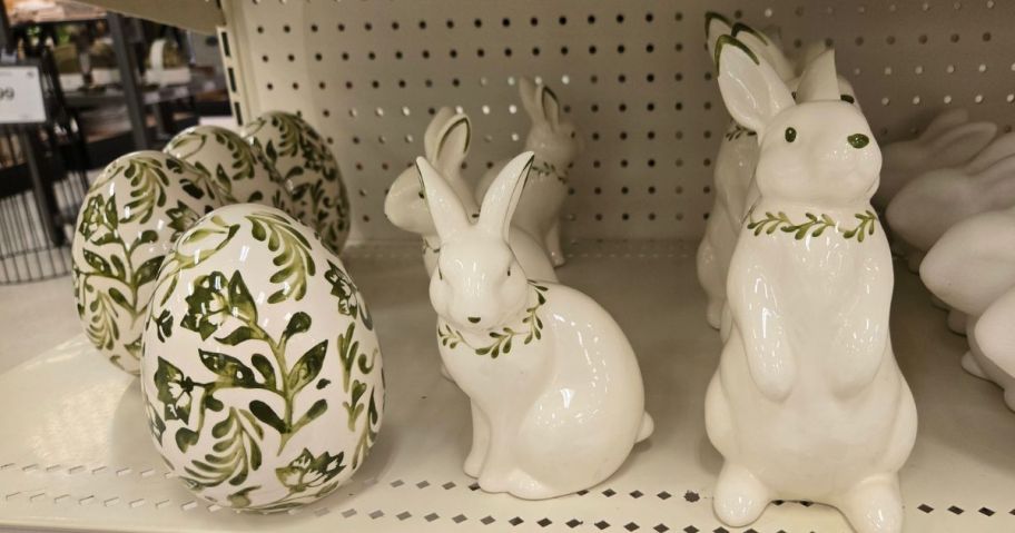 Egg and two bunnies displayed at the store