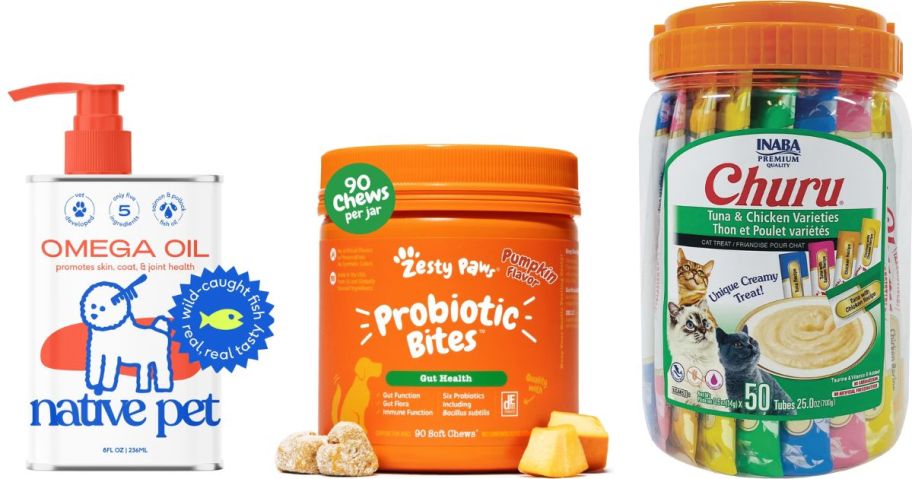 Stock images of supplements and cat treats frpm chewy