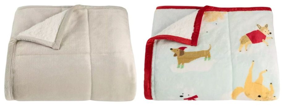 Cuddl Duds Rib Plush to Sherpa Throw Blanket stock images