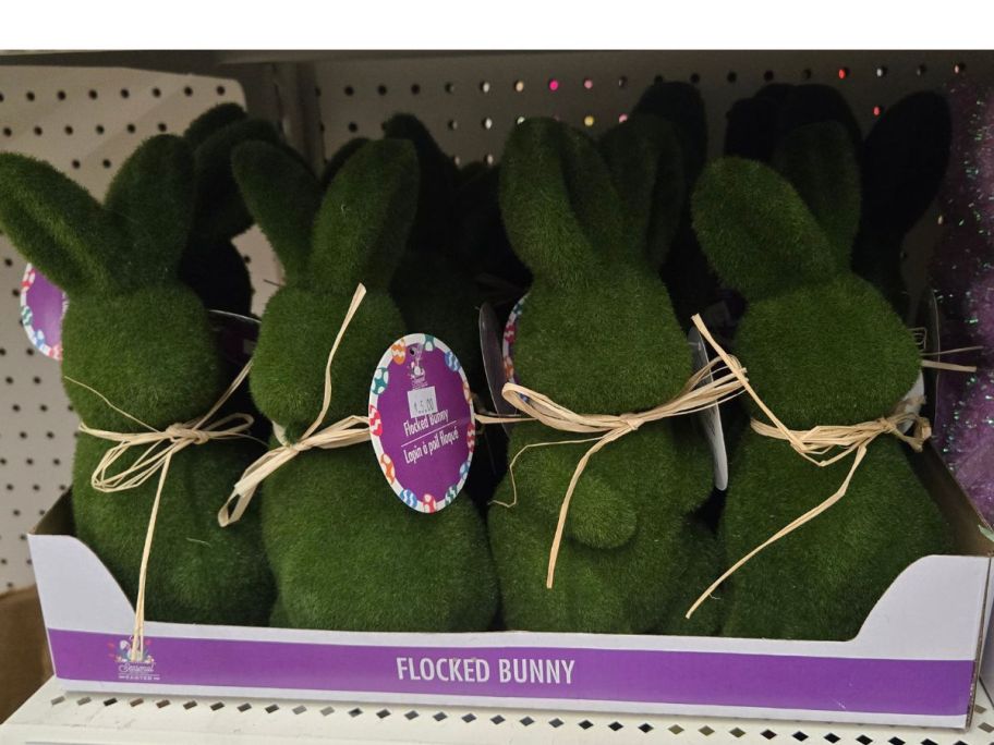 Dollar Tree Flocked Green Bunnies