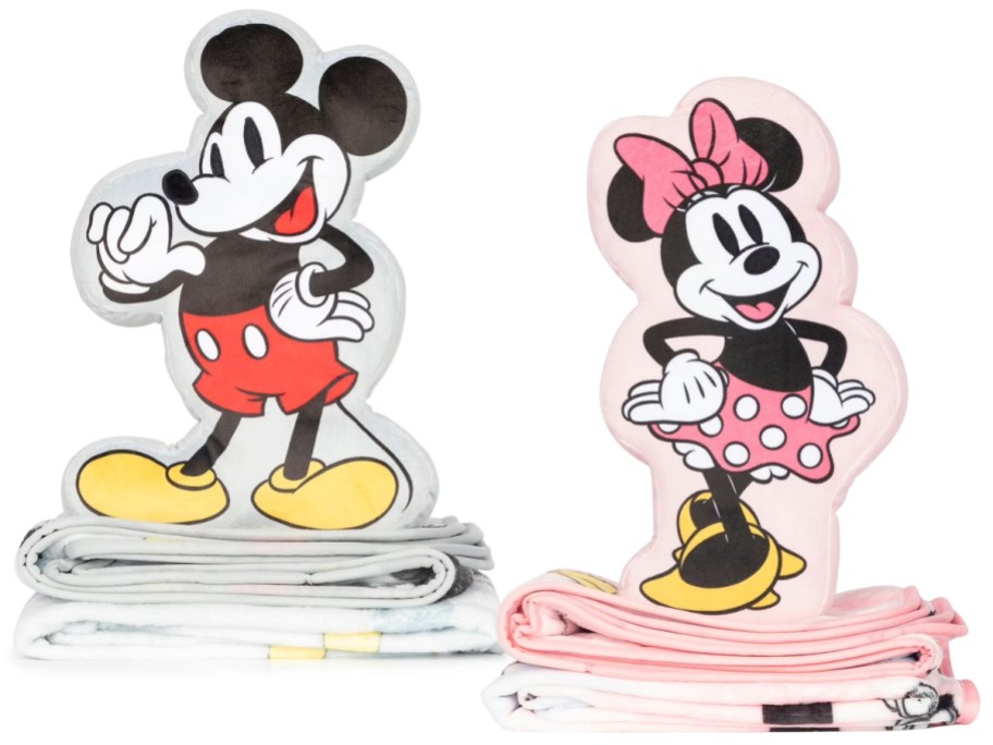 Mickey & Minnie Mouse pillow and throw sets