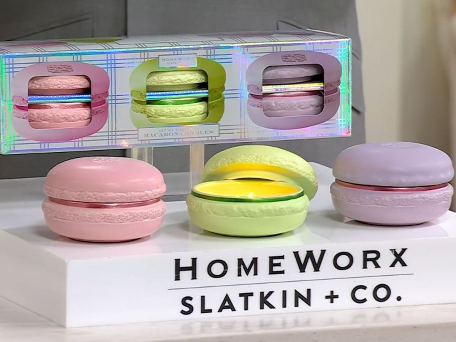 HomeWorx by Slatkin + Co. Pastel Macaron 3-piece Candle Gift Set