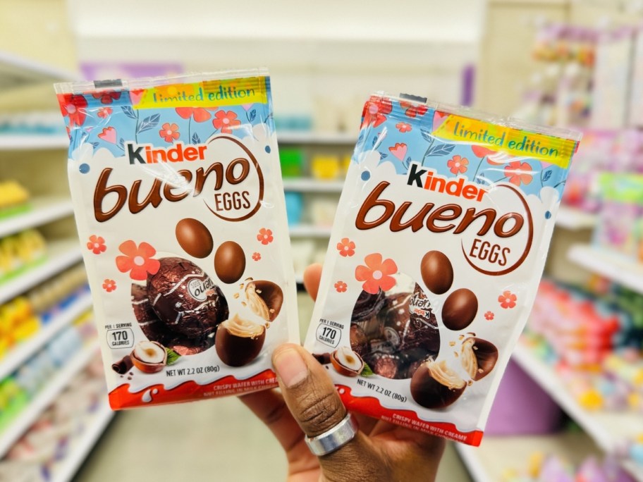 two Kinder Bueno Eggs 2.2oz bags